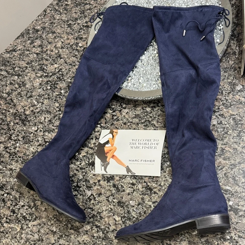 Marc Fisher Women's Deep Blue Over-the-Knee Boots NEW 6